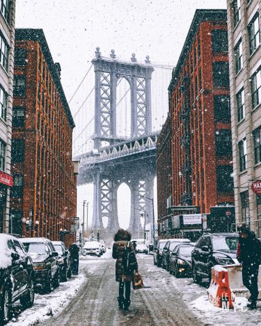 New York sous la neige. 