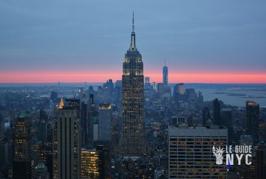Coucher de soleil sur New York. 