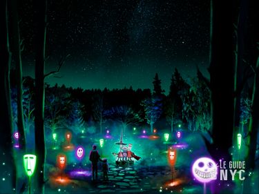 Illustration de l'expo. Crédit : thenightmarebeforechristmaslighttrail.com