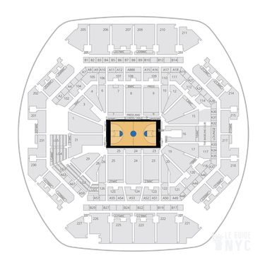 Plan de la salle Barclays Center pour les matchs de NBA