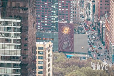 Climate Clock de Union Square depuis l'Empire State Building