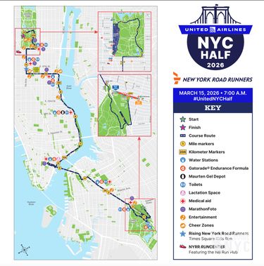 Parcours du semi-marathon de New York 2026 / NYRR.org
